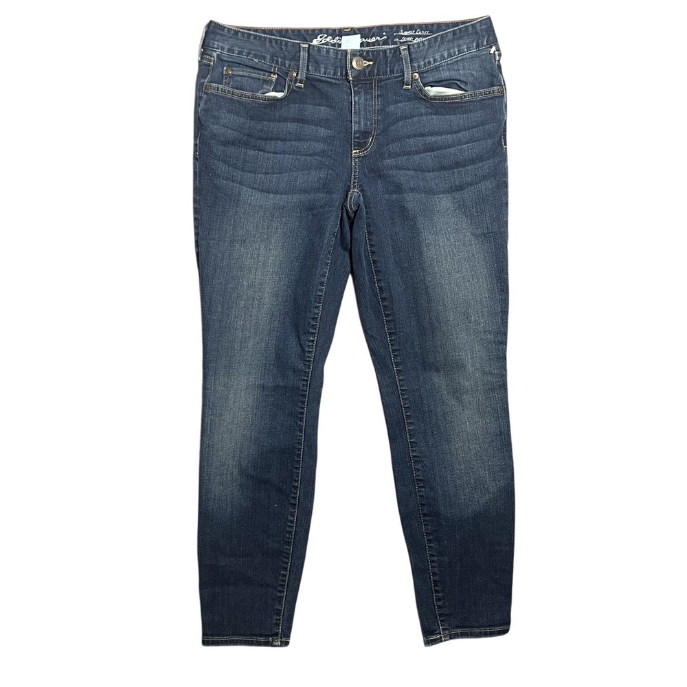 Eddie Bauer Women's Size 8 Slightly Curvy Skinny Ankle Jeans Dark Wash Blue